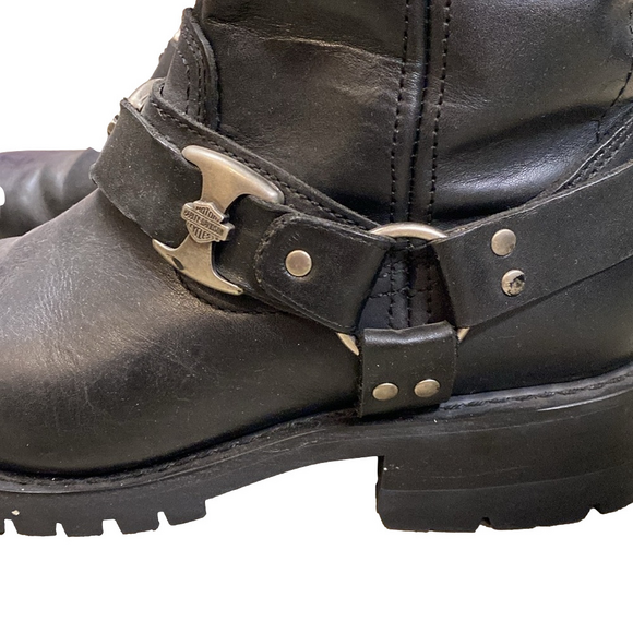 Harley Davidson Black Women’s Moto Leather Boots | Size 9.5 Great Condition - Picture 7 of 10